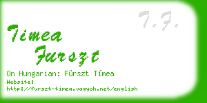 timea furszt business card