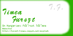 timea furszt business card